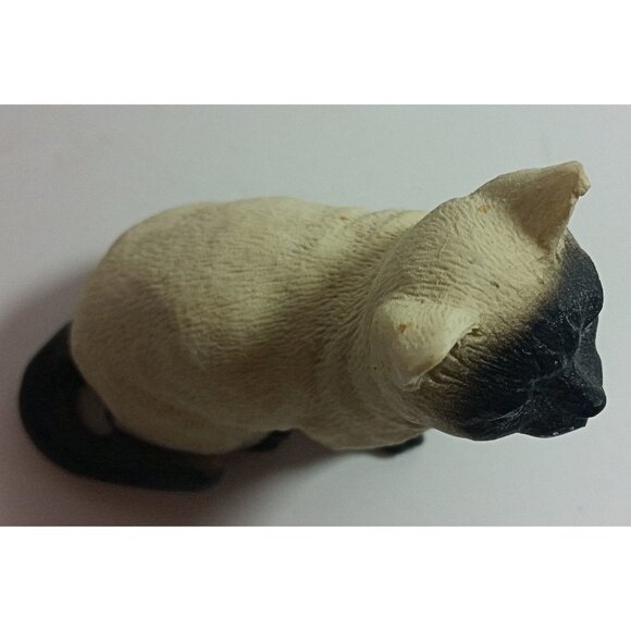 Vintage Siamese Cat Figurine 3in Tall Kitten Figurine Seal Point Home Decor - Picture 5 of 6